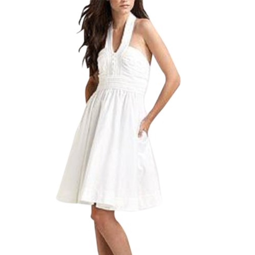 Diane von Furstenberg White  "Jaelle" Halter Dress